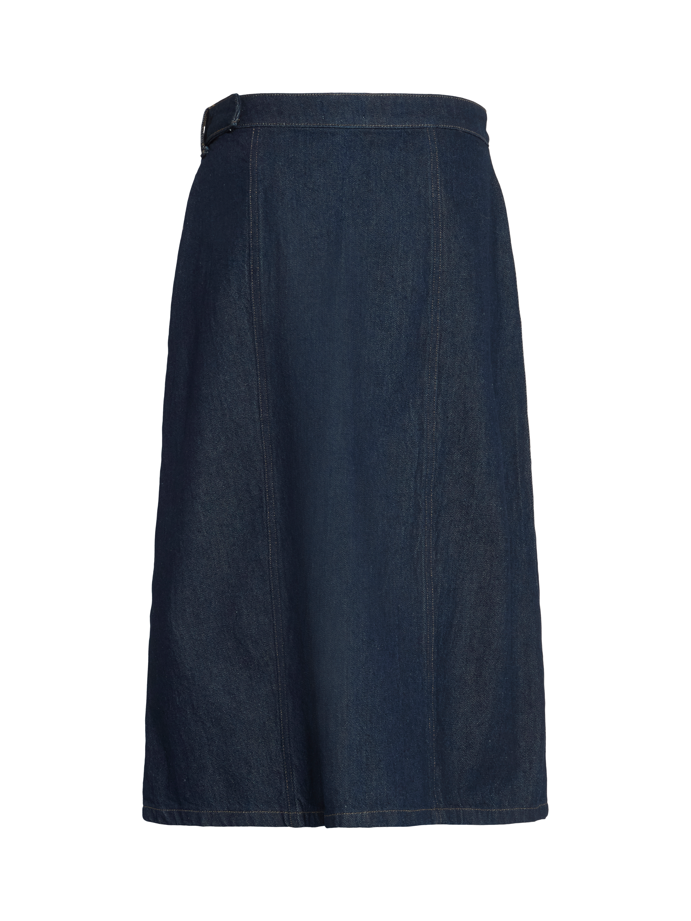 Product image 6 of 7, which shows ICHI Denim Wrap Midi Skirt, Authentic Blue, 8