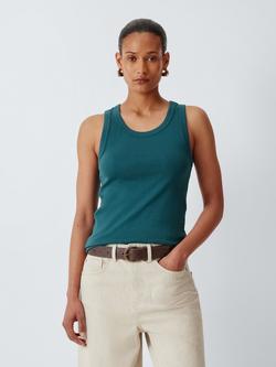 John Lewis Organic Cotton Tank Top, Teal