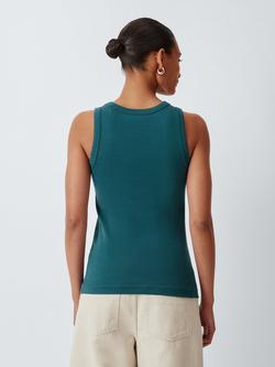 John Lewis Organic Cotton Tank Top - view 2, Teal