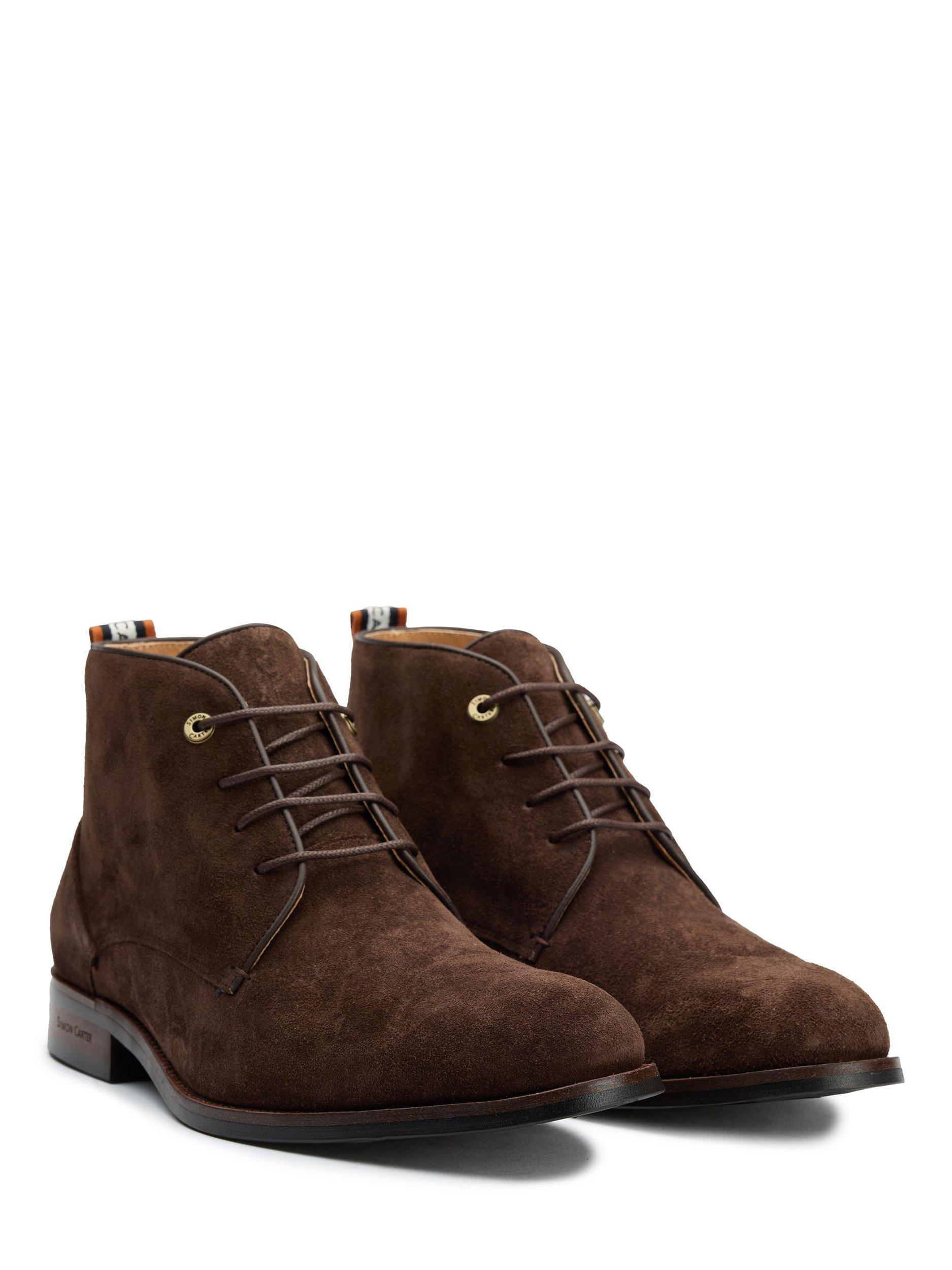 Product image 2 of 5, which shows Simon Carter Allos Suede Chukka Boots, Brown, 7