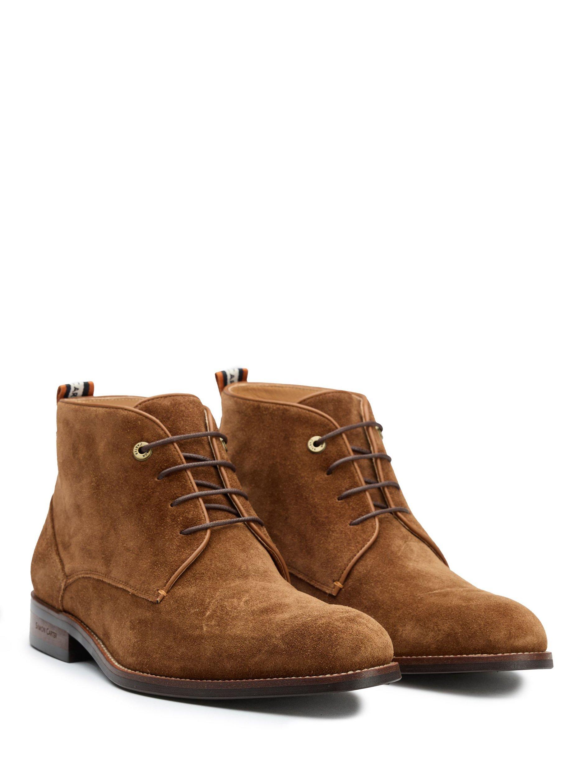 Product image 2 of 4, which shows Simon Carter Allos Suede Chukka Boots, Tan, 7