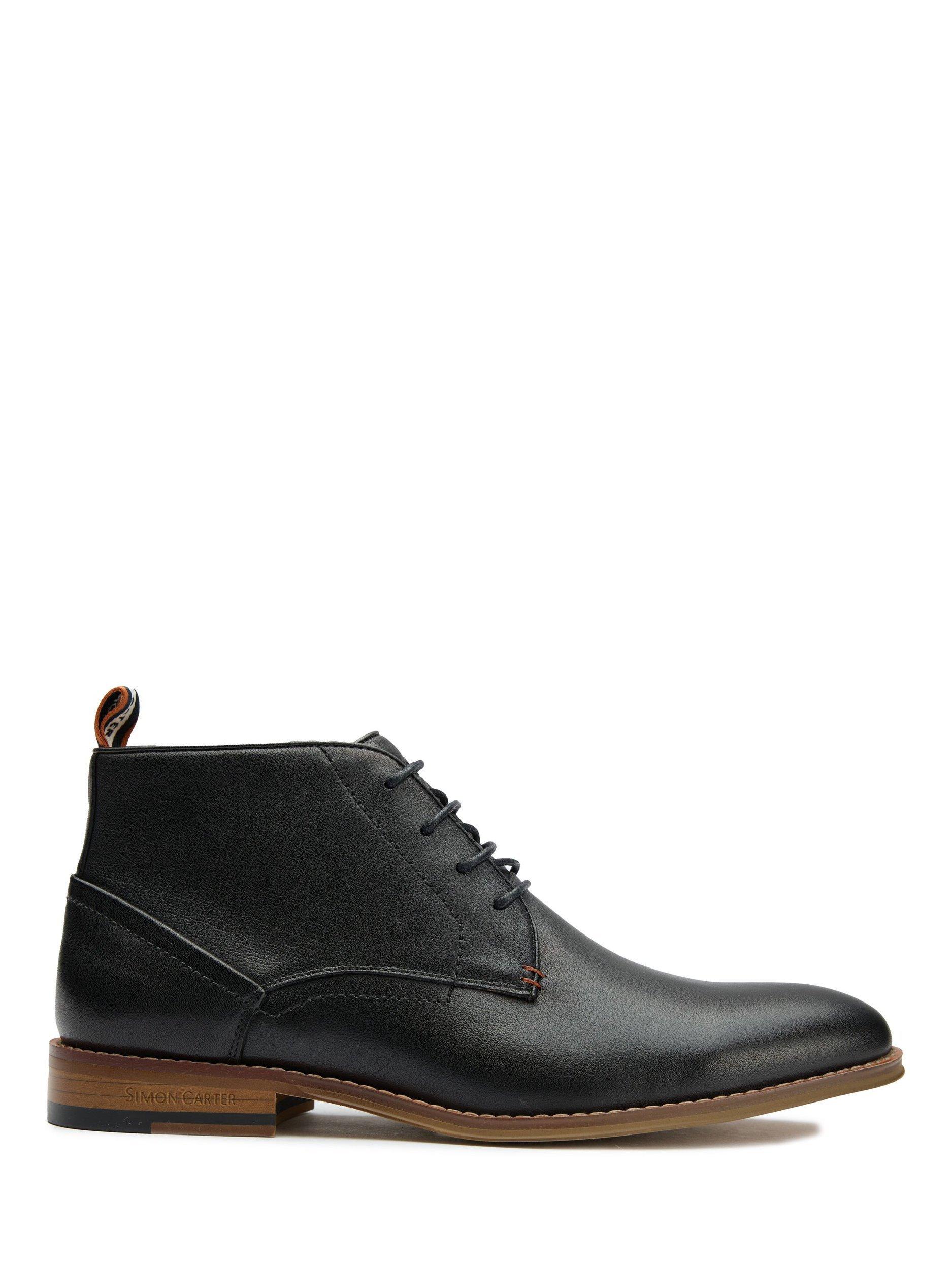 Product image 1 of 6, which shows Simon Carter Byrd 2 Leather Lace-Up Chukka Boots, Black, 7