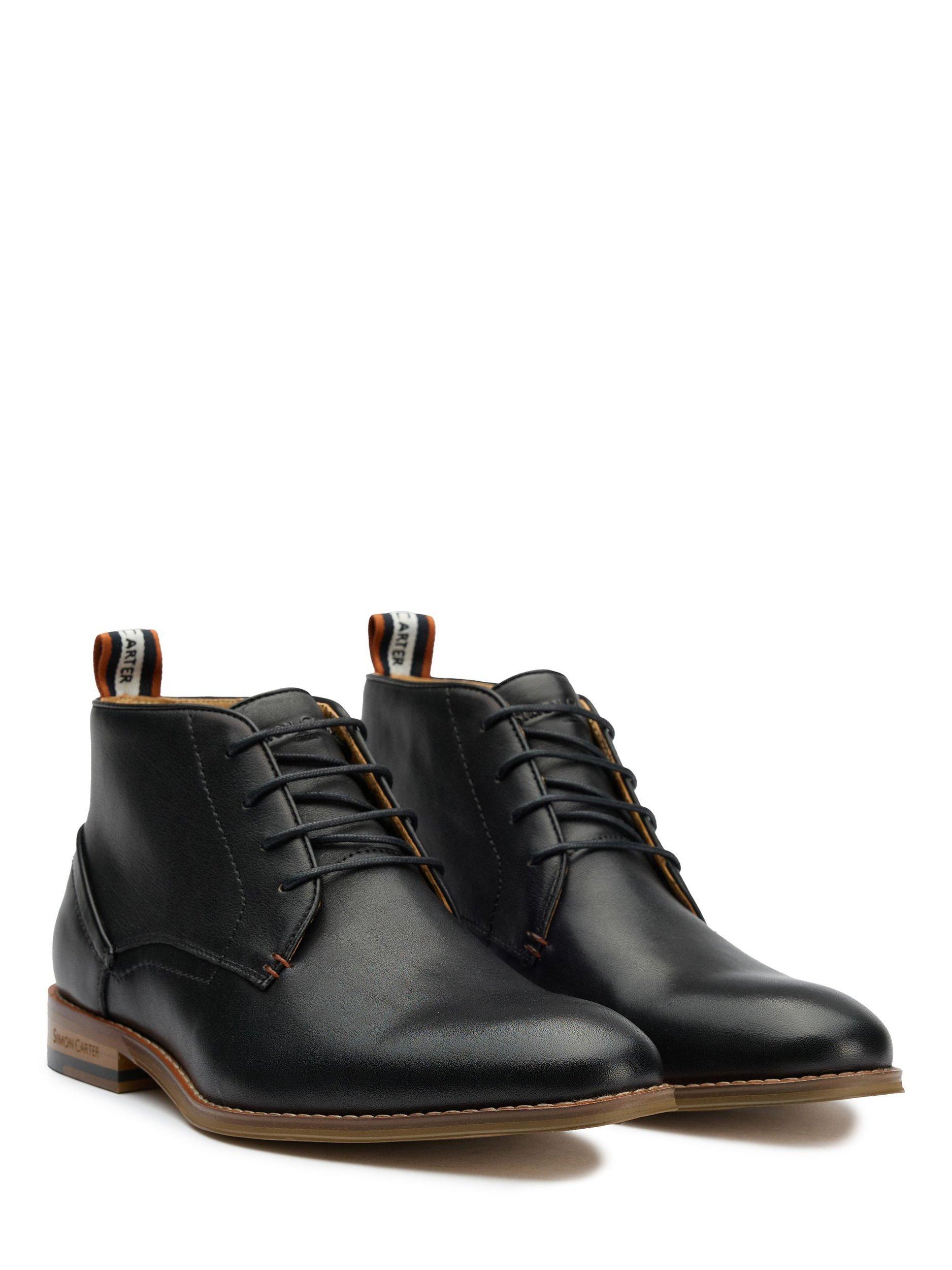 Product image 2 of 6, which shows Simon Carter Byrd 2 Leather Lace-Up Chukka Boots, Black, 7