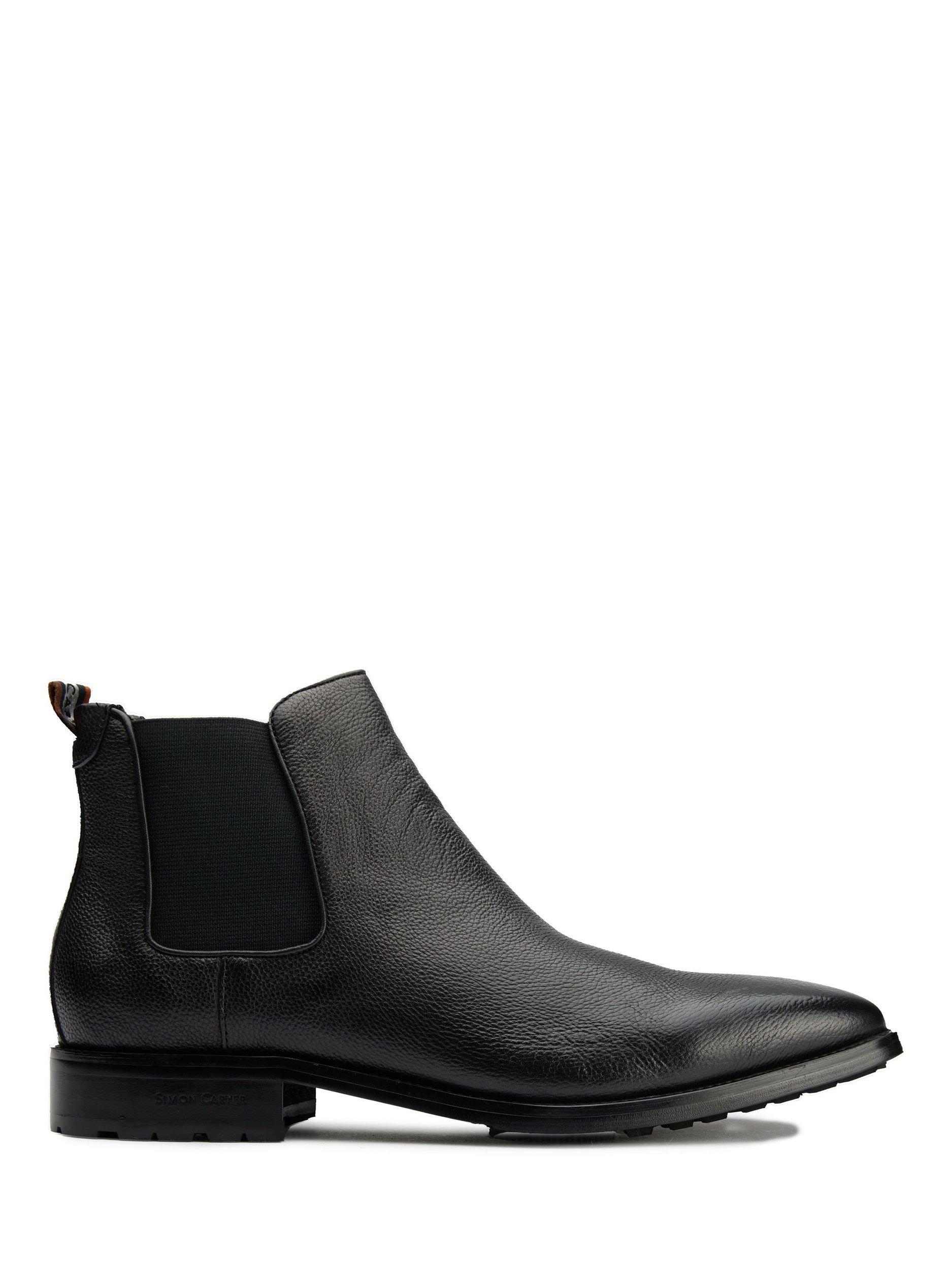 Product image 1 of 5, which shows Simon Carter Clove 3 Chelsea Leather Boots, Black, 7