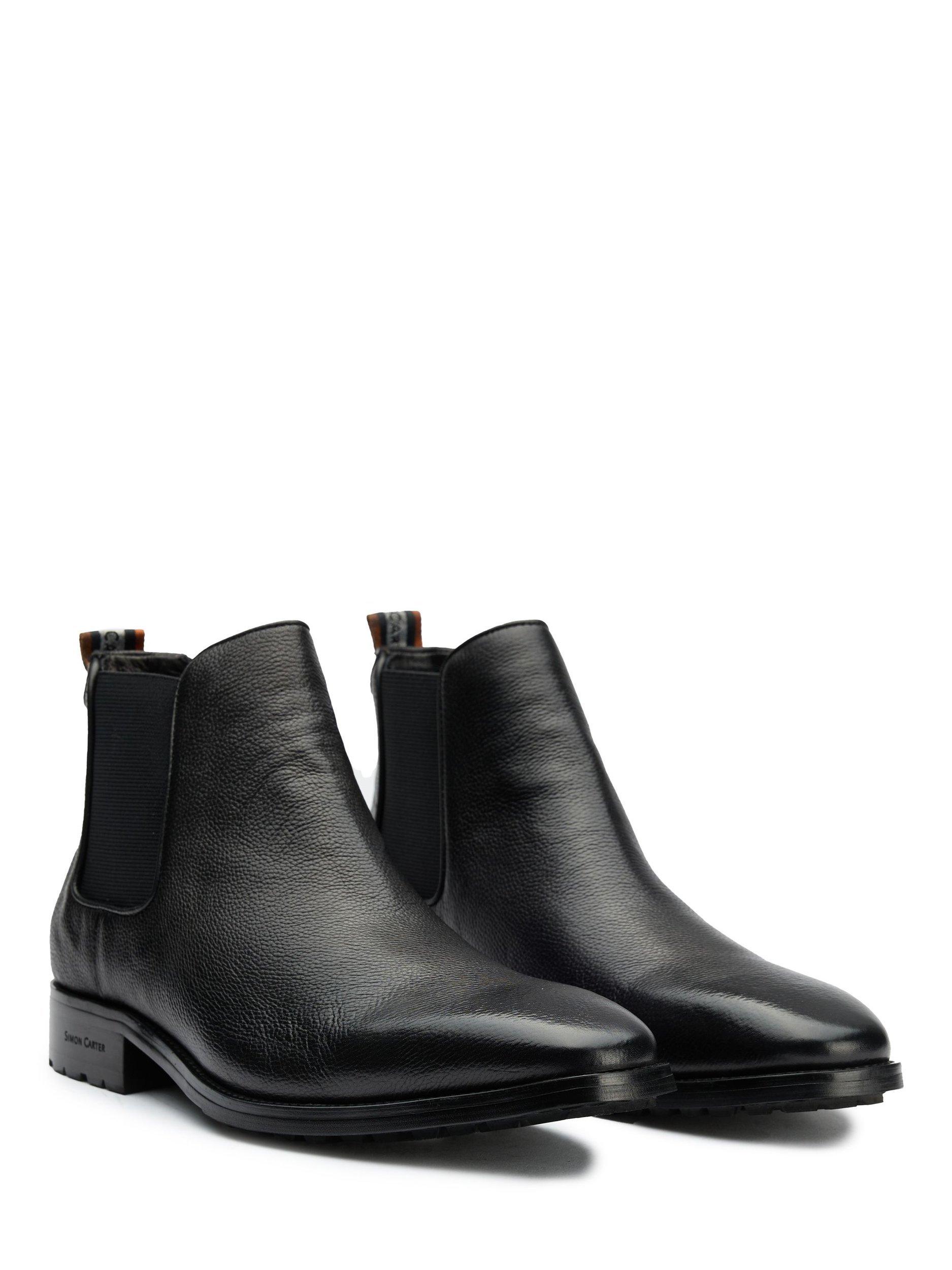 Product image 2 of 5, which shows Simon Carter Clove 3 Chelsea Leather Boots, Black, 7