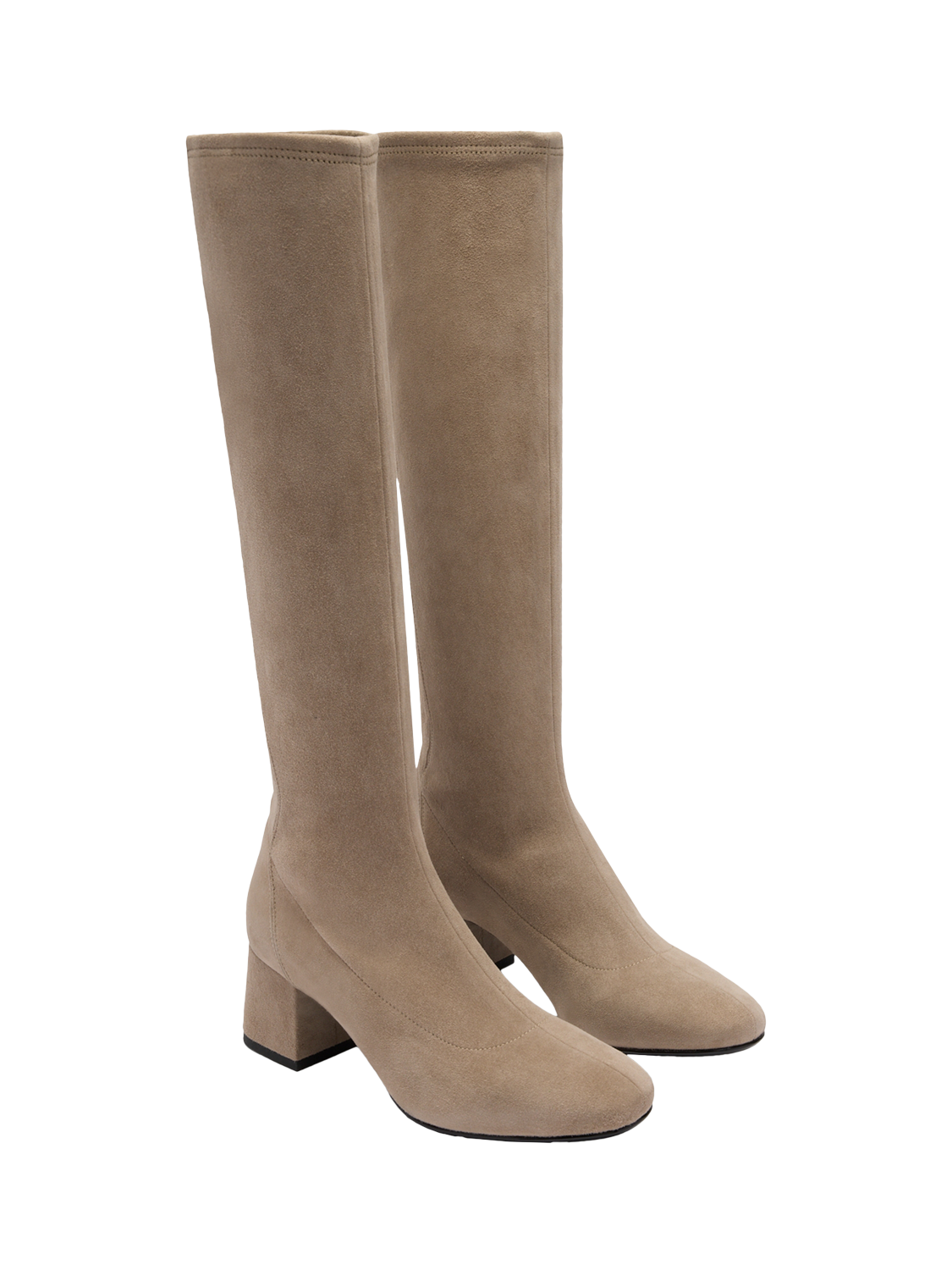 Product image 2 of 4, which shows Russell & Bromley Harrington Tall Suede Boots, Natural, 3