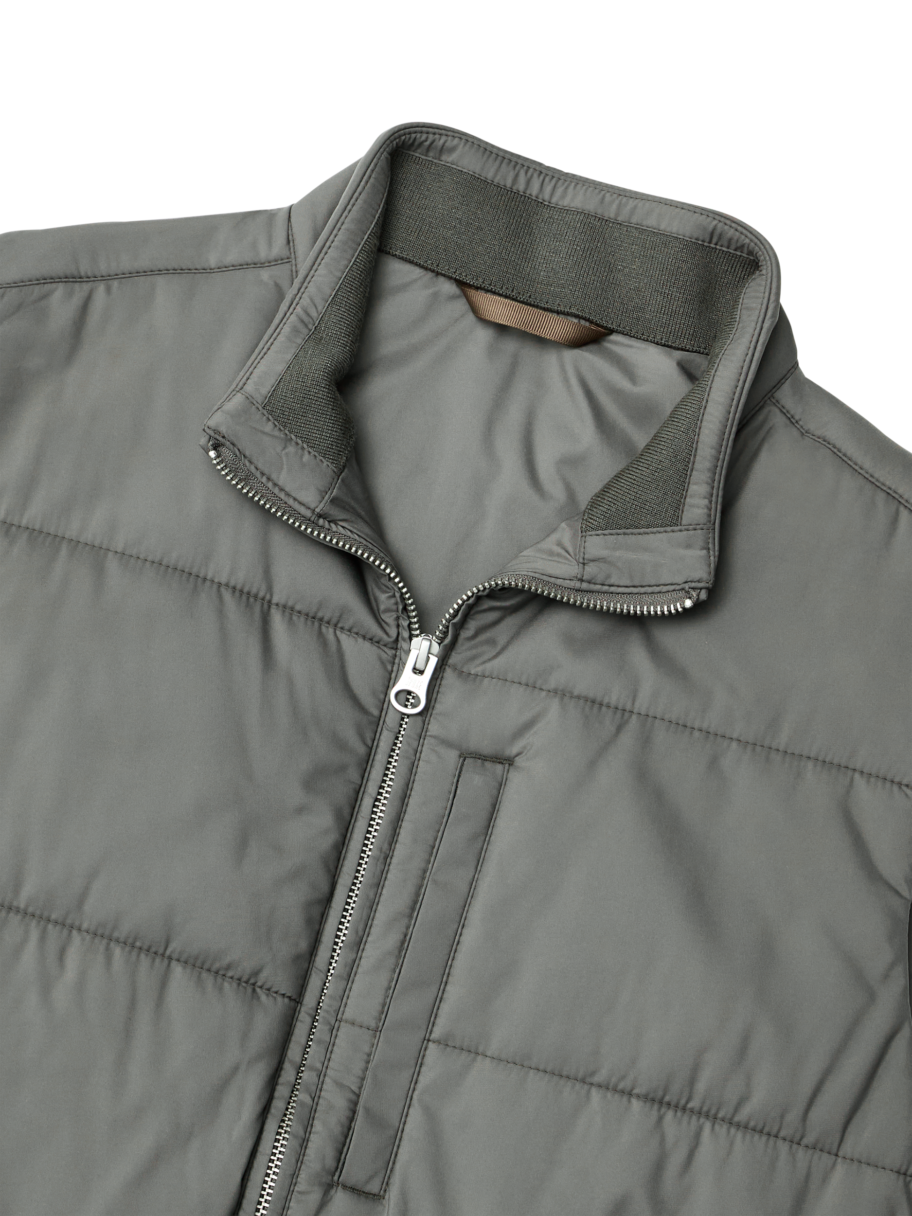 Product image 7 of 8, which shows SPOKE Slim Fit Zip Front Gilet, Gunmetal, S Sht