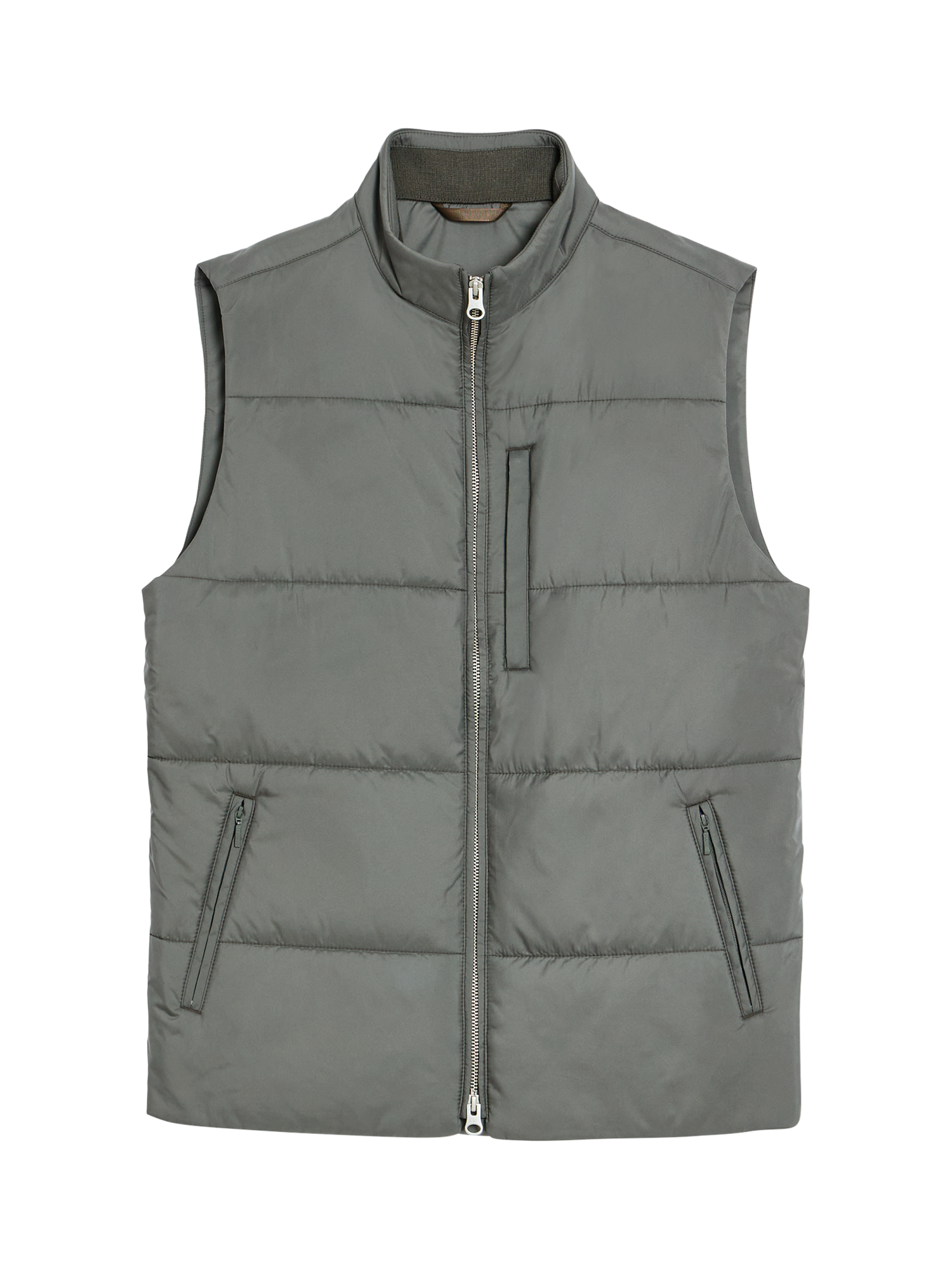 Product image 8 of 8, which shows SPOKE Slim Fit Zip Front Gilet, Gunmetal, S Sht
