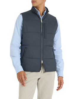 SPOKE Slim Fit Zip Front Gilet, Dark Navy