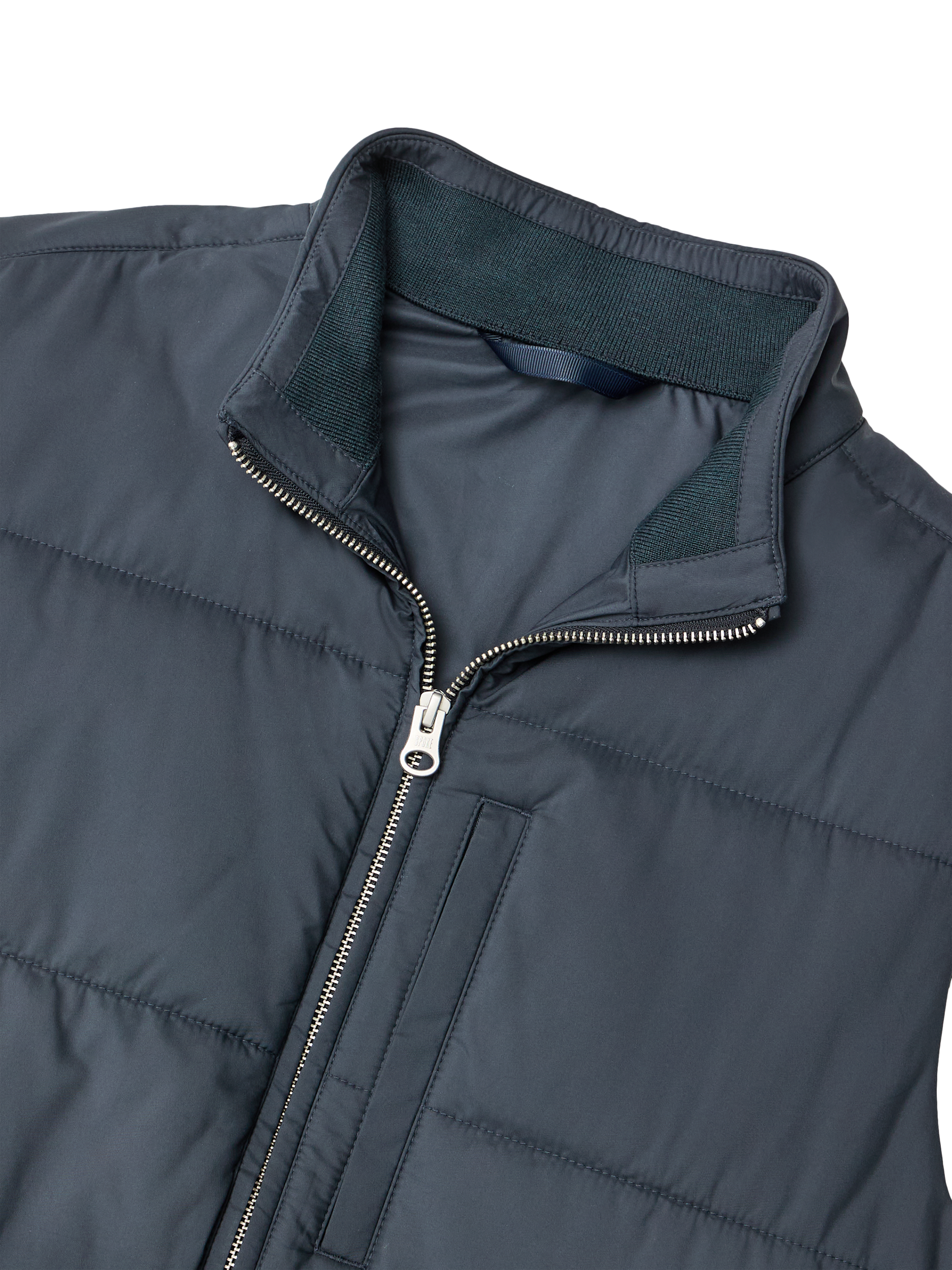 Product image 7 of 8, which shows SPOKE Slim Fit Zip Front Gilet, Dark Navy, S Sht