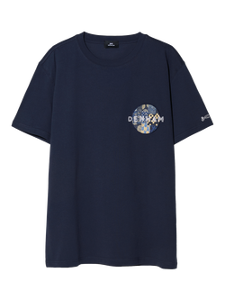 DENHAM Boro Cotton Regular Fit Short Sleeve Graphic T-Shirt, Navy Blazer, Navy Blazer
