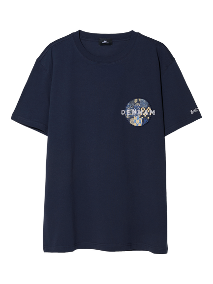 DENHAM Boro Cotton Regular Fit Short Sleeve Graphic T-Shirt, Navy Blazer, Navy Blazer