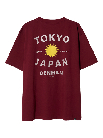 DENHAM Max Cotton Regular Fit Short Sleeve Graphic T-Shirt, Bordeaux - view 2, Bordeaux