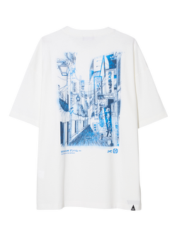 DENHAM Ueno Cotton Regular Fit Graphic T-Shirt, White - view 2, White