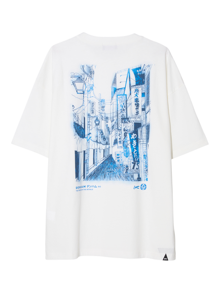 DENHAM Ueno Cotton Regular Fit Graphic T-Shirt, White - view 2, White