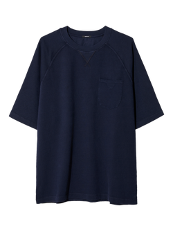 DENHAM Cotton Regular Fit Short Sleeve Chest Pocket T-Shirt, Navy Blazer