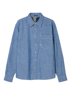 DENHAM Regular Fit Western Denim Shirt, Light Blue, Light Blue