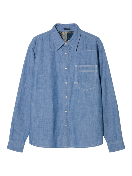 DENHAM Regular Fit Western Denim Shirt, Light Blue, Light Blue