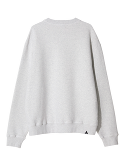 DENHAM Scissor Patch Cotton Crew Neck Jumper, Grey Marl - view 2, Grey Marl