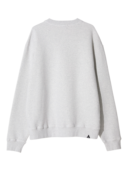 DENHAM Scissor Patch Cotton Crew Neck Jumper, Grey Marl - view 2, Grey Marl