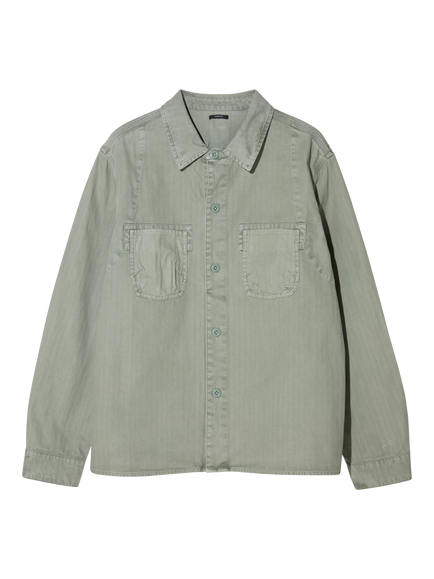 DENHAM Cotton Core Work Overshirt, Green, Green