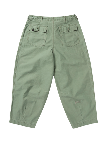DENHAM Cotton Loose Fit Fatigue Trousers, Green - view 2, Green