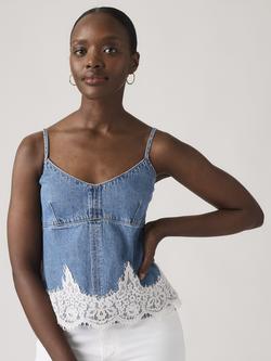 Levi's Lace Trim Denim Camisole Top, Slipped My Mind, Slipped My Mind