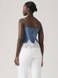 Levi's Lace Trim Denim Camisole Top, Slipped My Mind - view 2, Slipped My Mind
