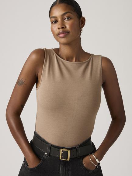Levi's Blair Boat Neck Sleeveless Top, Pine Bark, Pine Bark