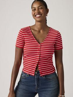 Levi's Muse Stripe Knit Top, Penelope Stripe Red, Penelope Stripe Red