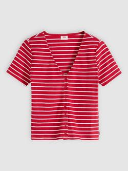 Levi's Muse Stripe Knit Top, Penelope Stripe Red - view 2, Penelope Stripe Red