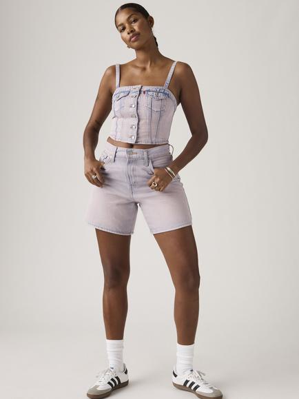 Levi's High Rise Baggy Denim Shorts, Rose Up, Rose Up