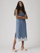 good american lite linen denim midi dress Lite Linen Denim Midi Dress