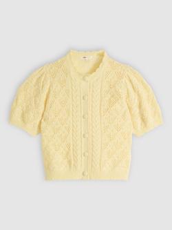 Levi's Pauline Pointelle Short Sleeve Cardigan, French Vanilla - view 2, French Vanilla
