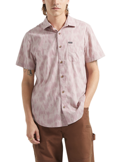 Brixton Charter Short Sleeve Printed Shirt, Pink/Silver, Pink/Silver
