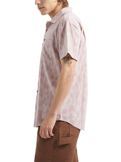 Brixton Charter Short Sleeve Printed Shirt, Pink/Silver - view 2, Pink/Silver