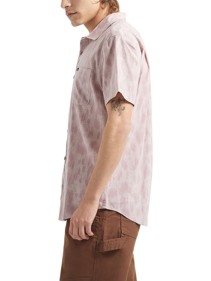Brixton Charter Short Sleeve Printed Shirt, Pink/Silver - view 2, Pink/Silver