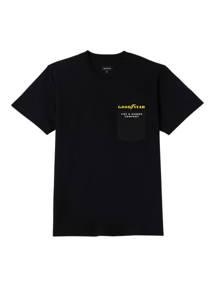 Brixton Goodyear Service Pocket Cotton T-Shirt, Black, Black
