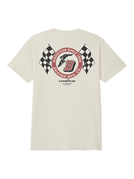 Brixton Goodyear Speedway T-Shirt, Cream - view 2, Cream
