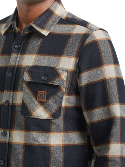 Brixton Bowery Flannel Plaid Shirt, Black/Cream - view 2, Black/Cream