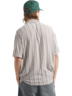 Brixton Bunker Stripe Woven Short Sleeve Stripe Shirt, Robust Red - view 2, Robust Red