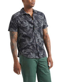 Brixton Charter Print Shirt, Black/Trooper/Grey, Black/Trooper/Grey