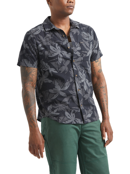 Brixton Charter Print Shirt, Black/Trooper/Grey, Black/Trooper/Grey