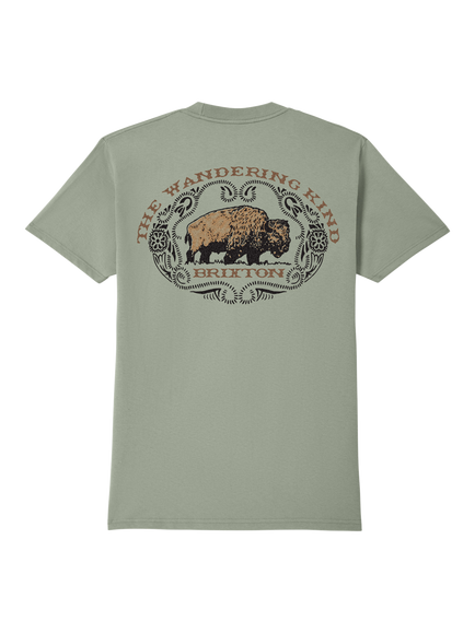 Brixton Coba Graphic T-Shirt, Desert Green - view 2, Desert Green