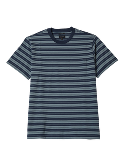 Brixton Nova Stripe T-Shirt, Midnight Blue/Grey, Midnight Blue/Grey