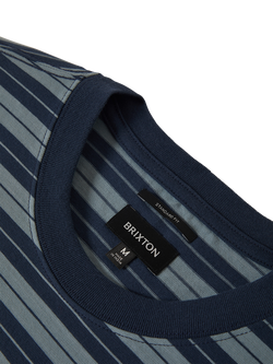 Brixton Nova Stripe T-Shirt, Midnight Blue/Grey - view 2, Midnight Blue/Grey