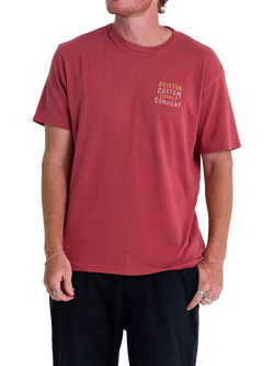 Brixton Wheaton Short Sleeve Graphic T-Shirt, Robust Red Worn Wash, Robust Red Worn Wash