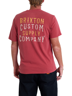 Brixton Wheaton Short Sleeve Graphic T-Shirt, Robust Red Worn Wash - view 2, Robust Red Worn Wash