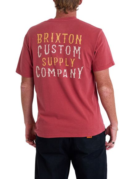 Brixton Wheaton Short Sleeve Graphic T-Shirt, Robust Red Worn Wash - view 2, Robust Red Worn Wash