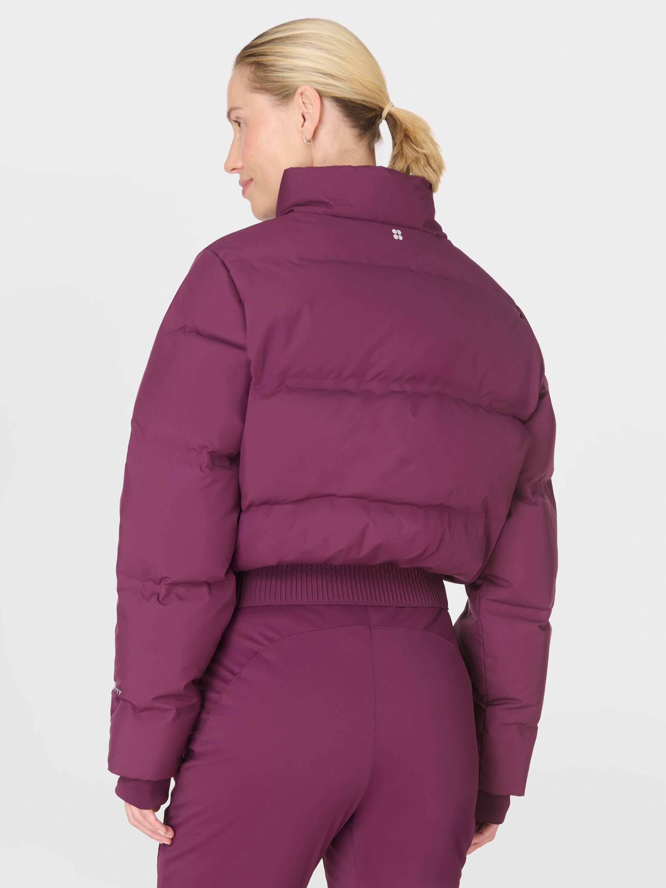 Product image 5 of 9, which shows Sweaty Betty Cropped Waterproof Ski Jacket, Plum Purple, XXS